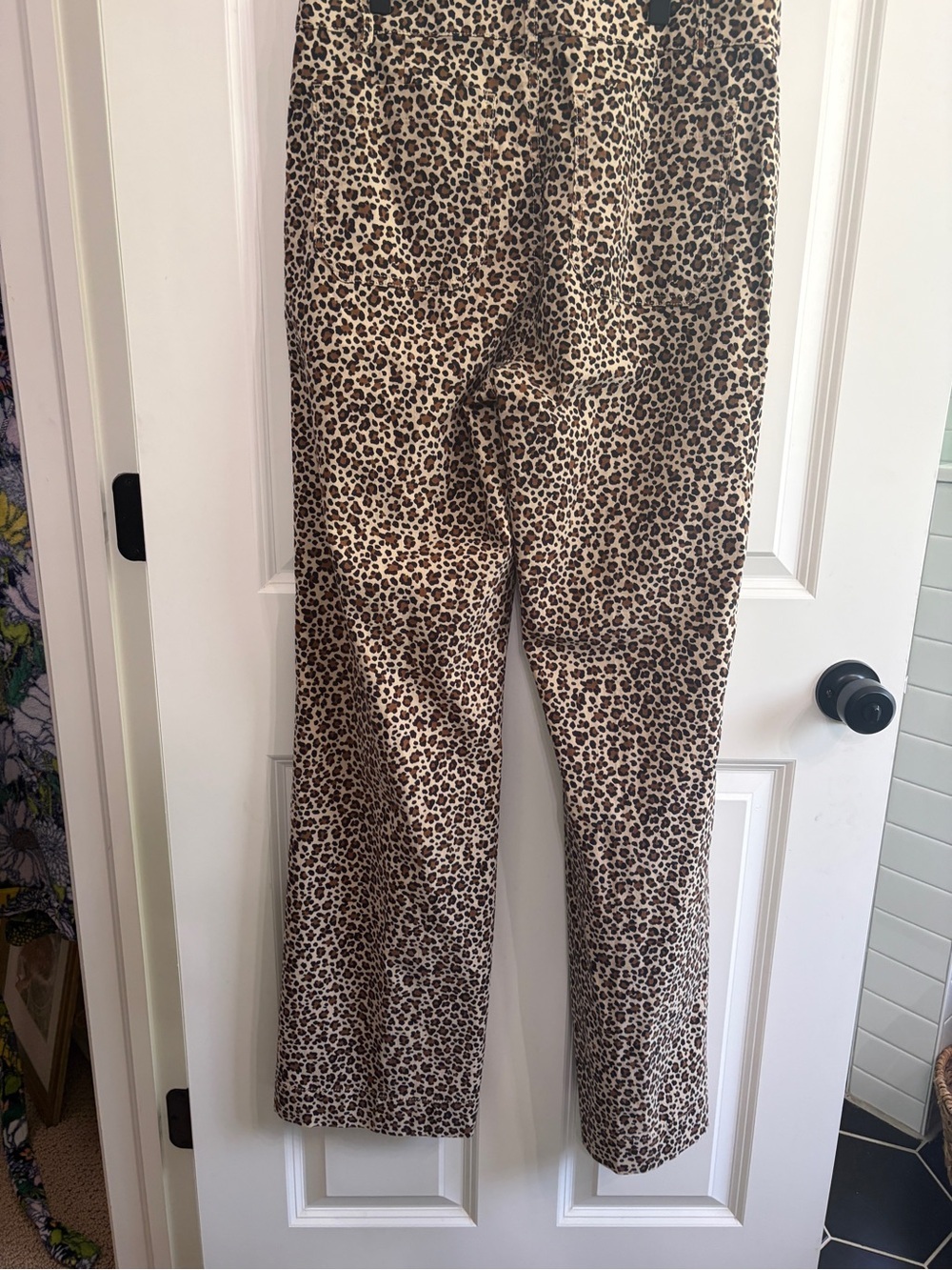 New with Tags size 29T J. Crew Leopard Print Wide-Leg Pants. Front patch pockets - Picture 6 of 13